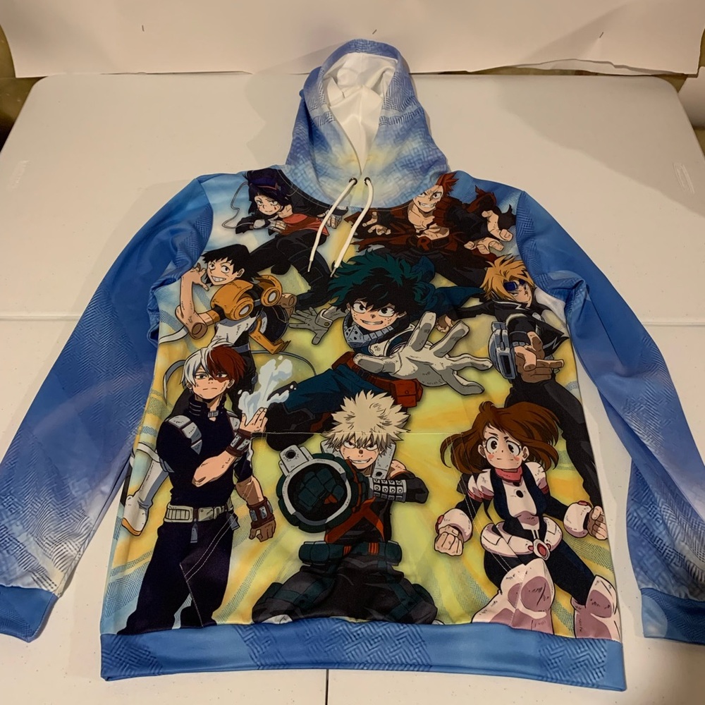 My Hero Academia Men’s Size XXL Character Print Hoodie Deku Bakugo Shoto